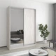 Шкаф-купе двухдверный MebelStar Стандарт AL ДСП/Зеркало 150x60x210 см Аляска серый (MBS-2455) - изображение 1