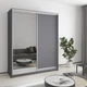 Шкаф-купе двухдверный MebelStar Стандарт AL ДСП/Зеркало 170x60x210 см Антрацит (MBS-2421) - изображение 1