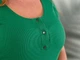 Женская футболка в рубчик батал зеленая врубчик 50-52 - изображение 3