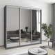Шкаф-купе трехдверный MebelStar Стандарт AL 3 Зеркала 210x45x210 см Антрацит (MBS-2977) - изображение 1