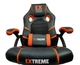 Игровое кресло SERIES EX Orange, черно-оранжевое с прорезиненными колесами и мембранной тканью - изображение 3
