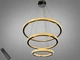 Подвесная LED люстра Diasha хром 3 кольца 185W с пультом для гостиной 66081/800+600+400CH - изображение 1