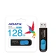 Флешка ЮСБ A-Data AUV 320 28Gb, USB Flash Drive 3.2 пам'ять 128 Гб Черно- Голубой - изображение 2