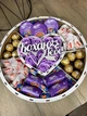 Подарочный бокс с конфетами Milka, Ferrero, Raffaello, жвачкой «Love is» и мыльными розами - изображение 2