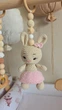Напольный мобиль BABY GYM с игрушками, стойка Монтессори, тренажер для младенцев, девочки Зайка и Барашек - изображение 5