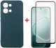 Комплект чохол для смартфона + скло OPPO A6 Pro DENGOS Carbon Blue (DG-KM-187) - зображення 1