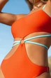 Купальник Cupshe S оранжево голубой 124074 - изображение 6