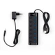 Концентратор Vinga USB3.0 to 7*USB3.0 1m cable with Switch and Power Adapter - зображення 3