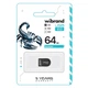 USB флеш накопитель Wibrand 64GB Scorpio Black USB 2.0 - изображение 2