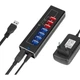 Концентратор Dynamode 4*USB3.0 data ports + 3*2.4А charge with Power Adaptor metal - зображення 1