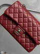 Сумка женская клатч через плечо Classic Double Flap Bag PREMIUM красный серебро - изображение 4
