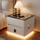 Смарт-тумба из экокожи с LED-подсветкой, USB, датчиком движения, беспроводной зарядкой и Bluetooth, белая - изображение 3