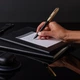 Ручка пір’яна Parker PARKER 51 Deluxe Black GT FP18 F + шкір. чохол + подар. уп. (57 011b24) - зображення 2
