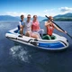Надувная лодка Бело-синяя 3-местная 225×133×41 см до 300 кг ПВХ с насосом, веслами и подушкой для рыбалки и отдыха - изображение 7