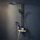 Душова стійка з тропічним душем Shower Set YLN16090L та змішувачем для ванної кімнати AND, чорний з золотистим - зображення 4
