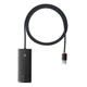 USB-хаб Baseus Lite Series USB to 4xUSB 3.0 5 Гбит/с 1m Black (WKQX030101) - изображение 1