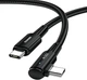 Кабель ESSAGER Sunset Bend USB-C to USB-C 90˚ PD 100W 5A 1m Black (EXCTT1-CGWT01) - изображение 1