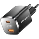 Зарядное устройство ESSAGER Gamet Digital Display USB-C + USB 33W GaN Black (ECT33W-GMB01-Z) - изображение 1