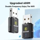WiFi-адаптер ESSAGER Genie Dual Band Wireless WLAN Card 600M Black (EWKSP-JL01) - зображення 2