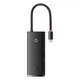 USB-хаб Baseus Lite Series USB-C to 2xUSB 3.0 + USB-C + HDMI 1.4 + SD/TF Black (WKQX050001) - изображение 2