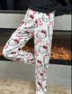 Плюшевые пижамные брюки Hello Kitty в белом цвете — Теплые женские домашние брюки из флиса, белые брюки для сна и отдыха в стиле Y2K S - изображение 2