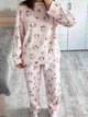 Плюшева піжама Hello Kitty у рожевому кольорі М’який піжамний комплект Hello Kitty: кофта та штани M-L - зображення 1
