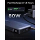 Батарея универсальная Ugreen 20000mAh 145W with Built-in Cable (PB551 55992B) - изображение 6