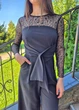 Комбинезон женский брючный с ажурными рукавами Zara Черный 14451 XS (на укр 40-42) - изображение 5