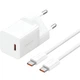 Мережевий зарядний пристрій Baseus GaN5 Mini 30W Type-C швидка зарядка QC3.0/PD3.0 + кабель Type-C to Type-C 1m (P10110902213-00) White - зображення 1