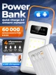 Повербанк умб 60000 mah QC 3.0 PD power bank Thatti WXJ-029 белый павербанк павер повер банк для ноутбука телефона роутера powerbank внешний портативный аккумулятор с дисплеем повербанки большой емкости павербанки пауэрбанки на 60000mah - изображение 1