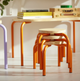 Табурет диячий дерев'яний/помаранчевий Ikea GREJSIMOJS 605.989.73 - зображення 3
