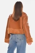 Дубленка женская однотонная коричневого цвета Fashion размер 46 (210414) - изображение 3