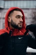 Куртка зимняя мужская Frost теплая на флисе с отстегивающимся капюшоном влагозащитная с карманами чёрно-красная/M - изображение 3