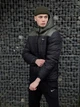 Куртка зимняя мужская Frost теплая на флисе с отстегивающимся капюшоном влагозащитная с карманами чёрно-хаки/L - изображение 2