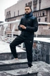 Куртка зимняя мужская Frost теплая на флисе с отстегивающимся капюшоном влагозащитная с карманами чёрно-синяя/2XL - изображение 2