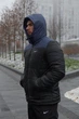 Мужская зимняя куртка Frost влагостойкая универсальная теплая с карманами и капюшоном черно-синяя/XL - изображение 3