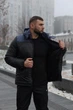 Мужская зимняя куртка Frost влагостойкая универсальная теплая с карманами и капюшоном черно-синяя/XL - изображение 6