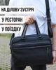 Портфель из натуральной кожи 39х29х10, мужской сумка дипломат для бизнеса, черный - изображение 8