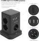 Универсальный сетевой удлинитель RZTK Tower Wireless + 3 USB-A + 1 USB-C Black (TWB7) 1.8 м - изображение 5
