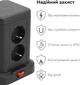 Универсальный сетевой удлинитель RZTK Tower Wireless + 3 USB-A + 1 USB-C Black (TWB7) 1.8 м - изображение 6