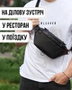 Чоловіча бананка з натуральної шкіри 22х27х8, шкіряна сумка нагрудна, чорна - зображення 7