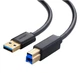 Кабель USB type A - USB type B UGREEN US210 USB 3.0 AM to BM Print 2m Black (10372) - зображення 1