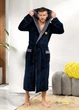 Мужской махровый халат с капюшоном S006 2XL-3XL(54-58) Темно-синий - изображение 4