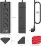 Кутовий подовжувач 8 в 1 SUDEERY з USB та Type-C, кабель 2 м, навантаження до 3680 Вт, термостійкого пластику PC + ABS, захист від перегріву та перевантажень - зображення 7