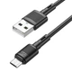 Кабель HOCO X83 USB to Micro 2. 4A, 1m, PVC, PVC connectors, чорний - изображение 1