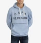 Мужское худи U.S. POLO ASSN карман на молнии спереди M голубое - изображение 1