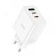 Мережевий зарядний пристрій адаптер зі швидкою зарядкою HOCO C126A Pure 1USB/2Type-C 40Вт PD2.0/QC3.0/FCP/AFC - зображення 1