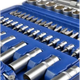 Набор инструментов на 108 предметов в пластиковом кейсе для авто UKC Tools PCS-108 1/2" 1/4" торцевые головки Синий - изображение 4