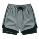 Двойные спортивные шорты с тайтсами OutlendShorts, серые, размер L-XL - изображение 1