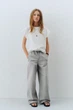 Джинси wide leg зі шнурками Zara 4441/696 164см Сірі (04441696802164) - изображение 5